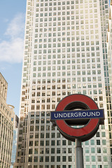 Image showing LONDON – SEP 27: Close up of a traditional station sign for th