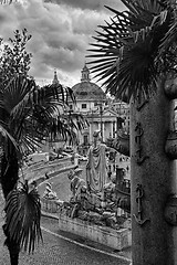 Image showing View of Piazza del Popolo in Rome from the stairs