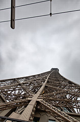 Image showing Paris. Top of Eiffel Tower, geometric structure