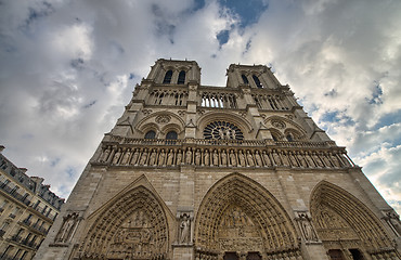 Image showing Paris. Gorgeous view of Notre Dame facade.