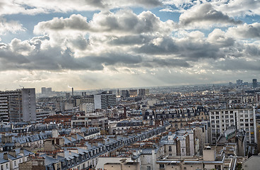 Image showing Wonderful aerial view of Paris from the top of Eiffel Tower - Wi