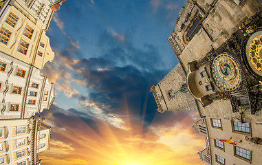 Image showing The Old Town Square in the center of Prague City, fisheye view