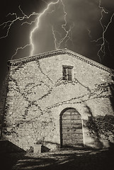 Image showing Vintage - Old Ancient Medieval House in Tuscany