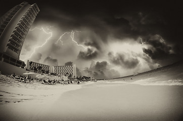 Image showing Storm on Caribbean Beach, Bahamas
