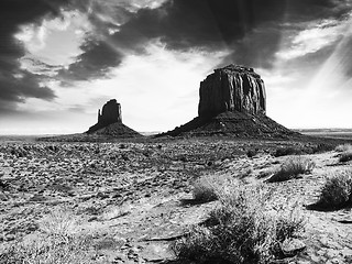 Image showing The famous Buttes of Monument Valley at Sunset, Utah