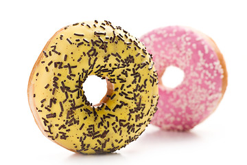Image showing sweet doughnut on white