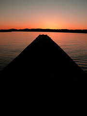 Image showing Harbour in sunrise