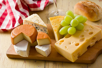 Image showing still life with cheeses