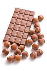 Image showing chocolate with hazelnuts