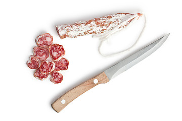 Image showing white salami sausage
