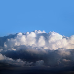 Image showing Heavy  black stormy clouds