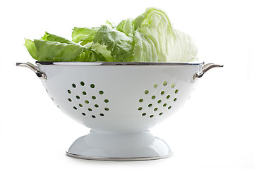 Image showing green lettuce in colander