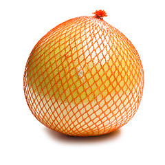 Image showing pomelo fruit wrapped in plastic reticle