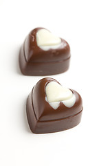 Image showing two chocolate hearts