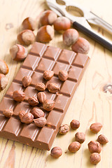 Image showing tasty chocolate with hazelnuts