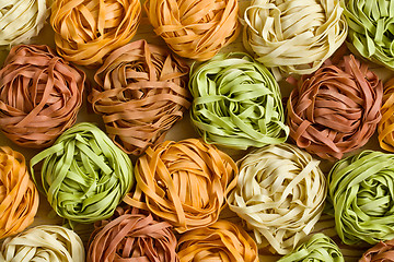 Image showing colorful pasta tagliatelle