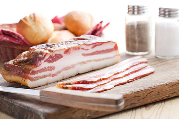 Image showing slices smoked bacon