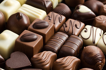 Image showing various chocolate pralines