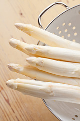 Image showing white asparagus in colander