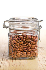 Image showing red beans in glass jar