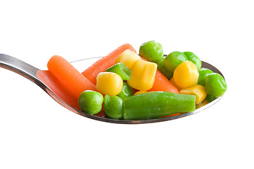 Image showing mixed vegetables on white background