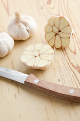 Image showing fresh garlic on kitchen table