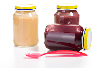 Image showing baby food in glass jar