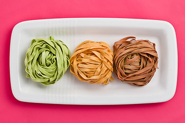 Image showing colorful pasta tagliatelle