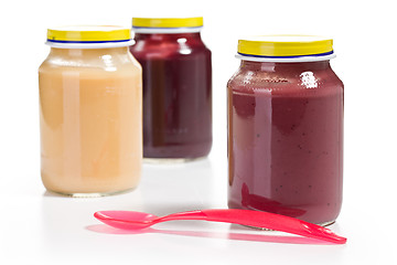 Image showing baby food in glass jar