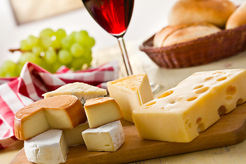 Image showing still life with cheeses