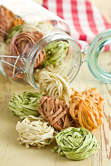 Image showing colorful pasta tagliatelle