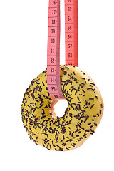 Image showing sweet doughnut on white