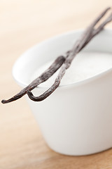 Image showing vanilla beans with sugar