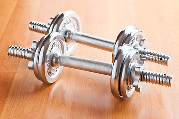 Image showing chrome dumbells