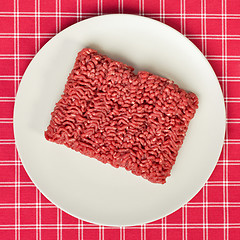 Image showing raw minced meat on kitchen table