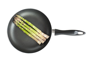 Image showing asparagus on pan