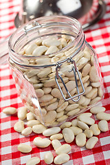 Image showing white beans in glass jar