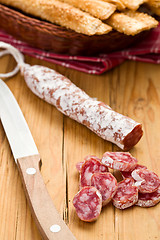 Image showing white salami sausage