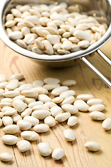Image showing white beans in colander