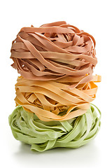 Image showing colorful pasta tagliatelle 