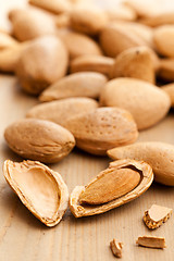 Image showing almonds in nutshell