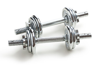 Image showing chrome dumbells