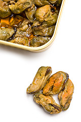 Image showing smoked mussels