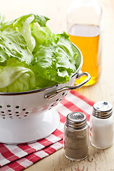 Image showing green lettuce in colander