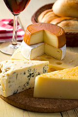 Image showing still life with cheeses