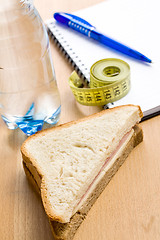 Image showing diet . ham sandwich