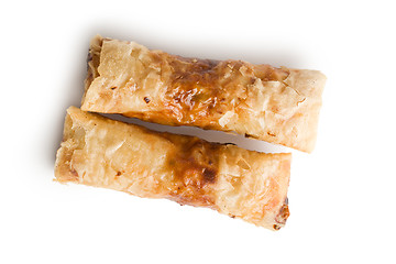 Image showing spring rolls on white background