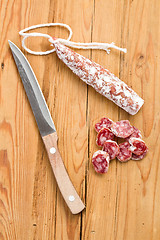 Image showing white salami sausage