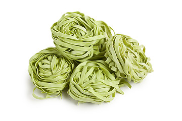 Image showing green pasta tagliatelle 