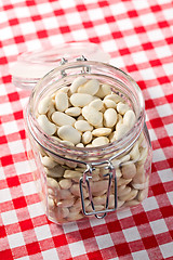 Image showing white beans in glass jar